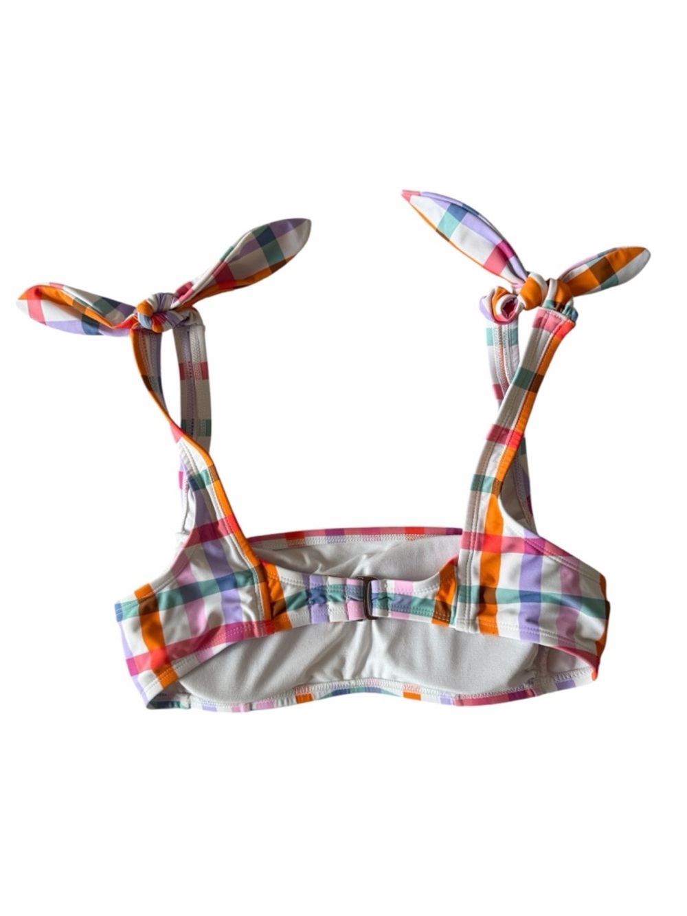 Kona Sol Women's Bikini Top and Bottom Plaid Medium Coverage High Waist M - Picture 7 of 9
